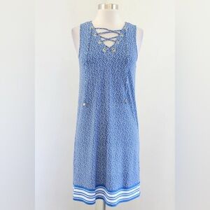 Michael Kors Grecian Blue Eyelet Top